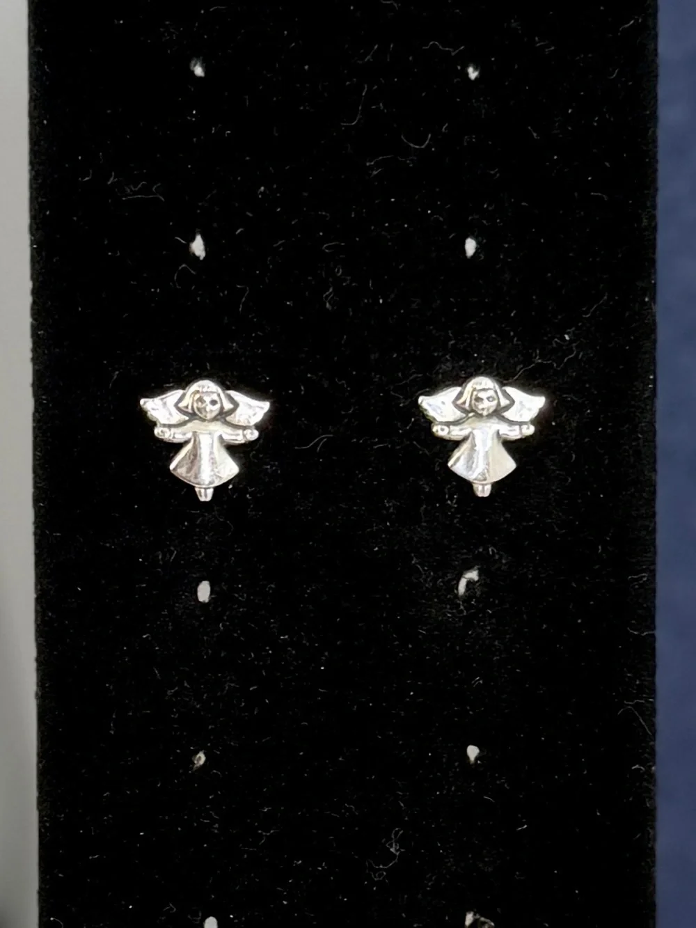 JAMES AVERY Sterling Silver Guardian Angel Flying Stud Earrings w/Box; RETIRED